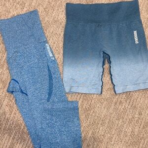 Gymshark Women’s Blue Leggings and Shorts